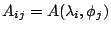 $A_{ij}=A(\lambda_i,\phi_j)$