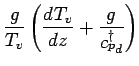 $\displaystyle \frac{g}{T_{v}}
\left(
\DD{T_{v}}{z} + \frac{g}{{c_{p}^{\dagger}}_{d}}
\right)$