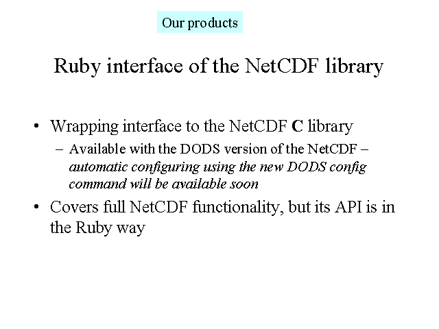 Ruby interface of the NetCDF library