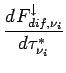 $\displaystyle \DD{F_{dif,\nu _{i}}^{\downarrow}}{\tau _{\nu _{i}}^{*}}$