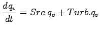 $\displaystyle \DD{q_{v}}{t} = Src.q_{v} + Turb.q_{v}$