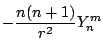 $\displaystyle - \frac{n(n+1)}{r^2} Y_n^m$