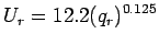 $\displaystyle U_{r} = 12.2 (q_{r})^{0.125}$